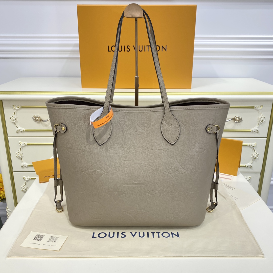 Louis Vuitton NEVERFULL MM Monogram Handbag M45686 Tourterelle Grey